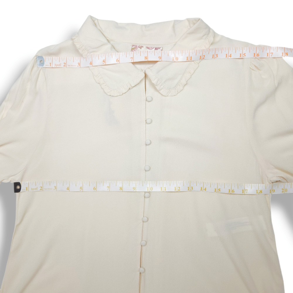 NWT B.O.G. Band of the Free Denise Ruffle Collar‎ Top Sz. M [8-10] Cream - Picture 11 of 14